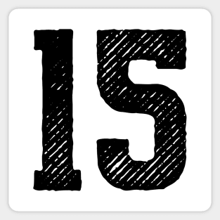 Rough Number 15 Sticker